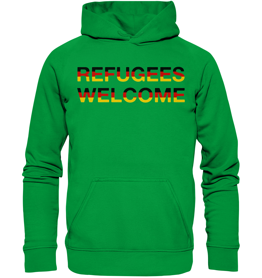 Refugees Welcome in Deutschlandfarben Hoodie