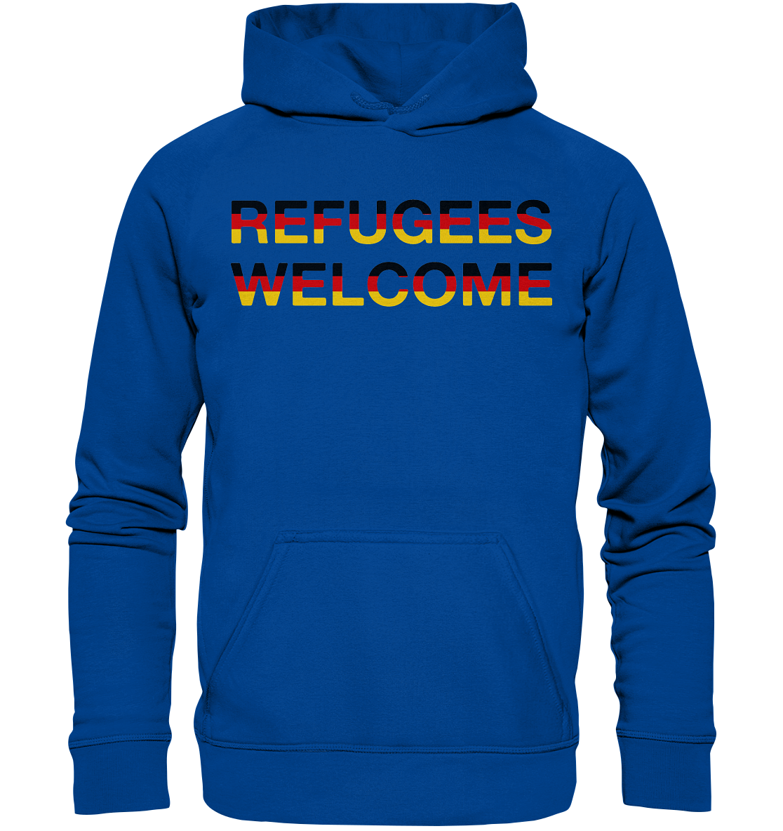 Refugees Welcome in Deutschlandfarben Hoodie