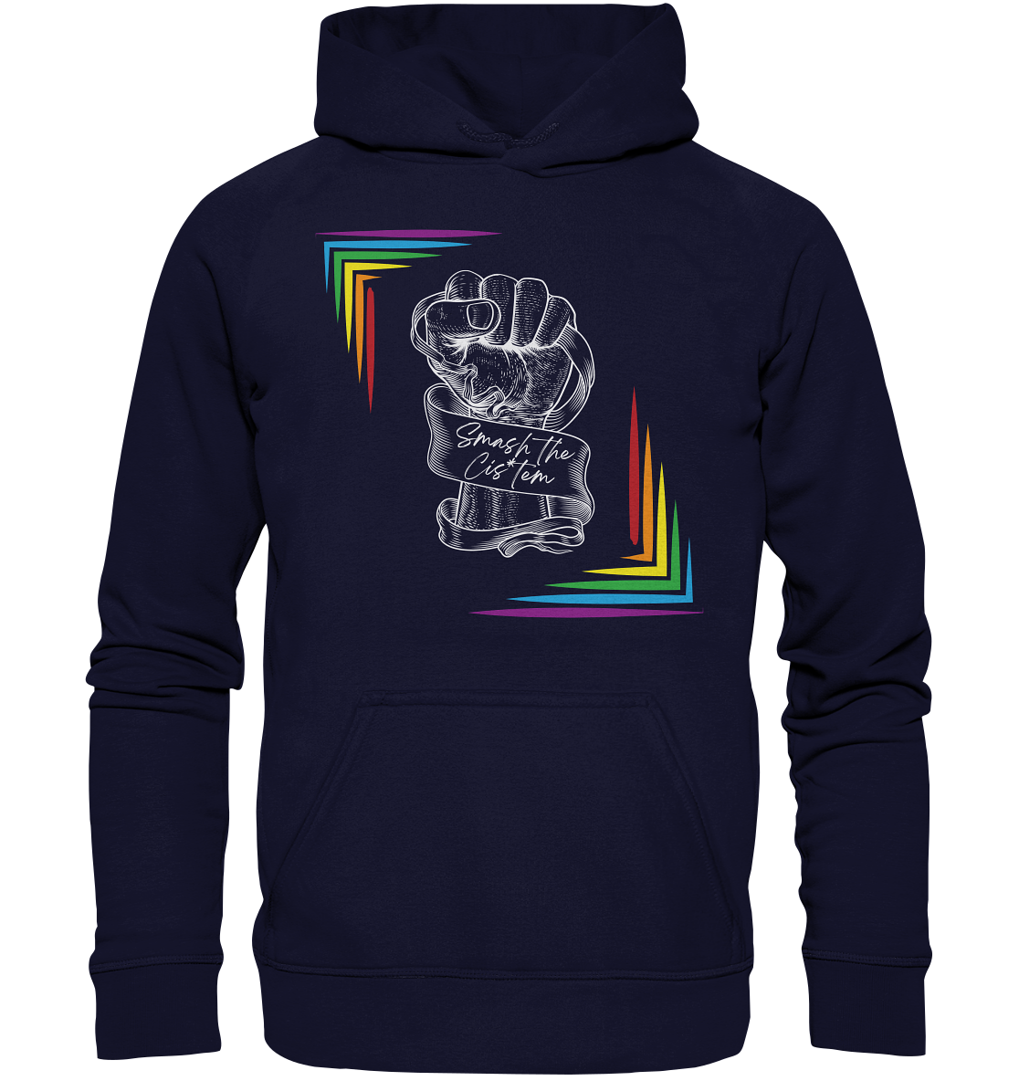 Smash The Cistem (weiße Schrift) Hoodie