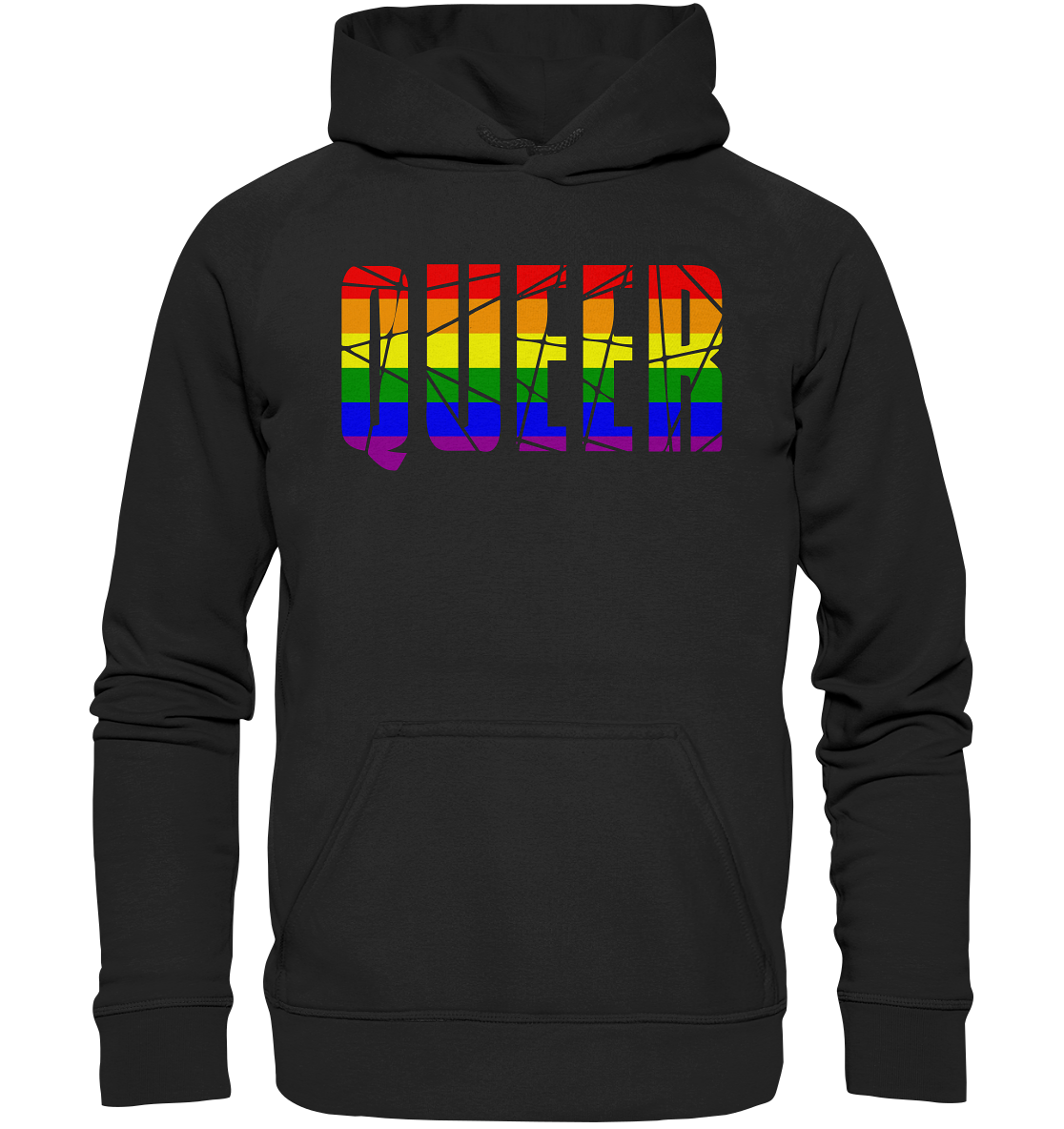 QUEER in Regenbogen-Farben Hoodie