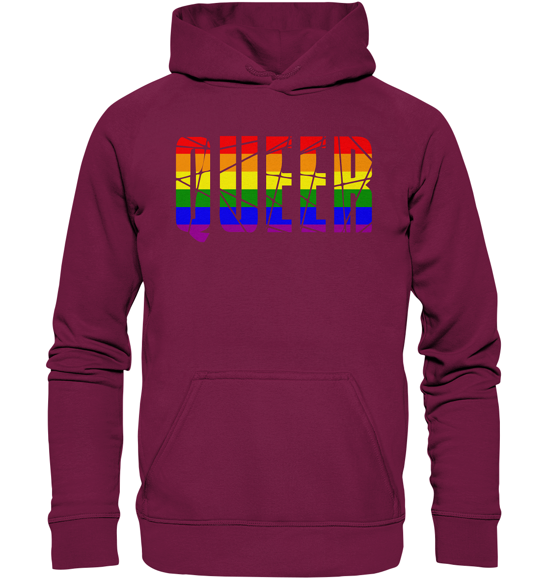 QUEER in Regenbogen-Farben Hoodie