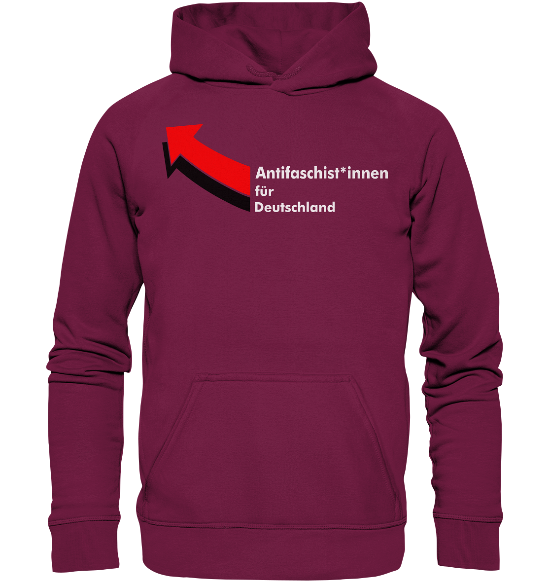 Antifaschist*innen für Deutschland (weiße Schrift) Hoodie