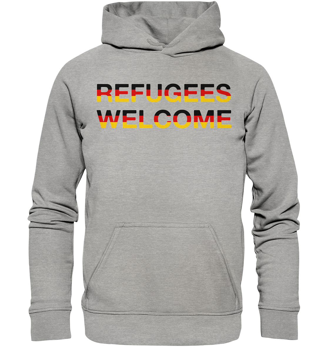 Refugees Welcome in Deutschlandfarben Hoodie