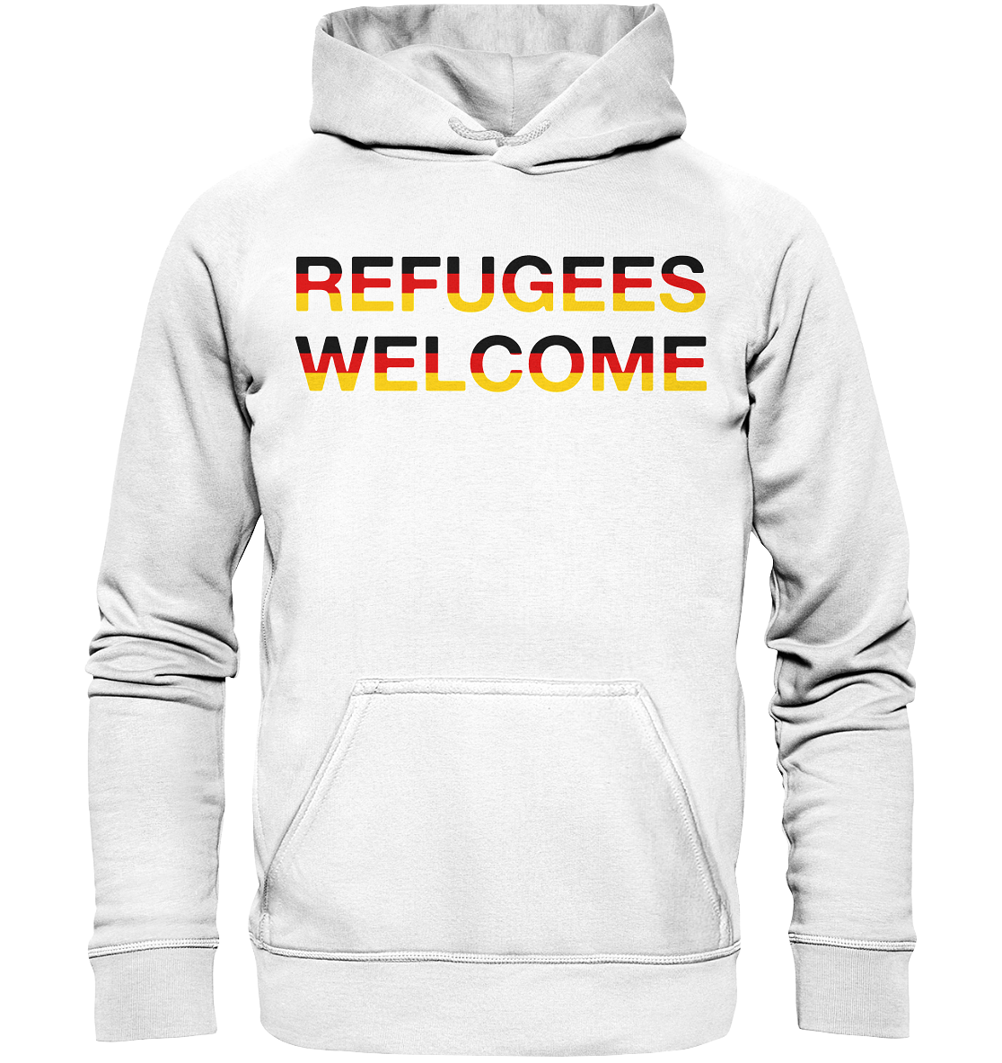 Refugees Welcome in Deutschlandfarben Hoodie