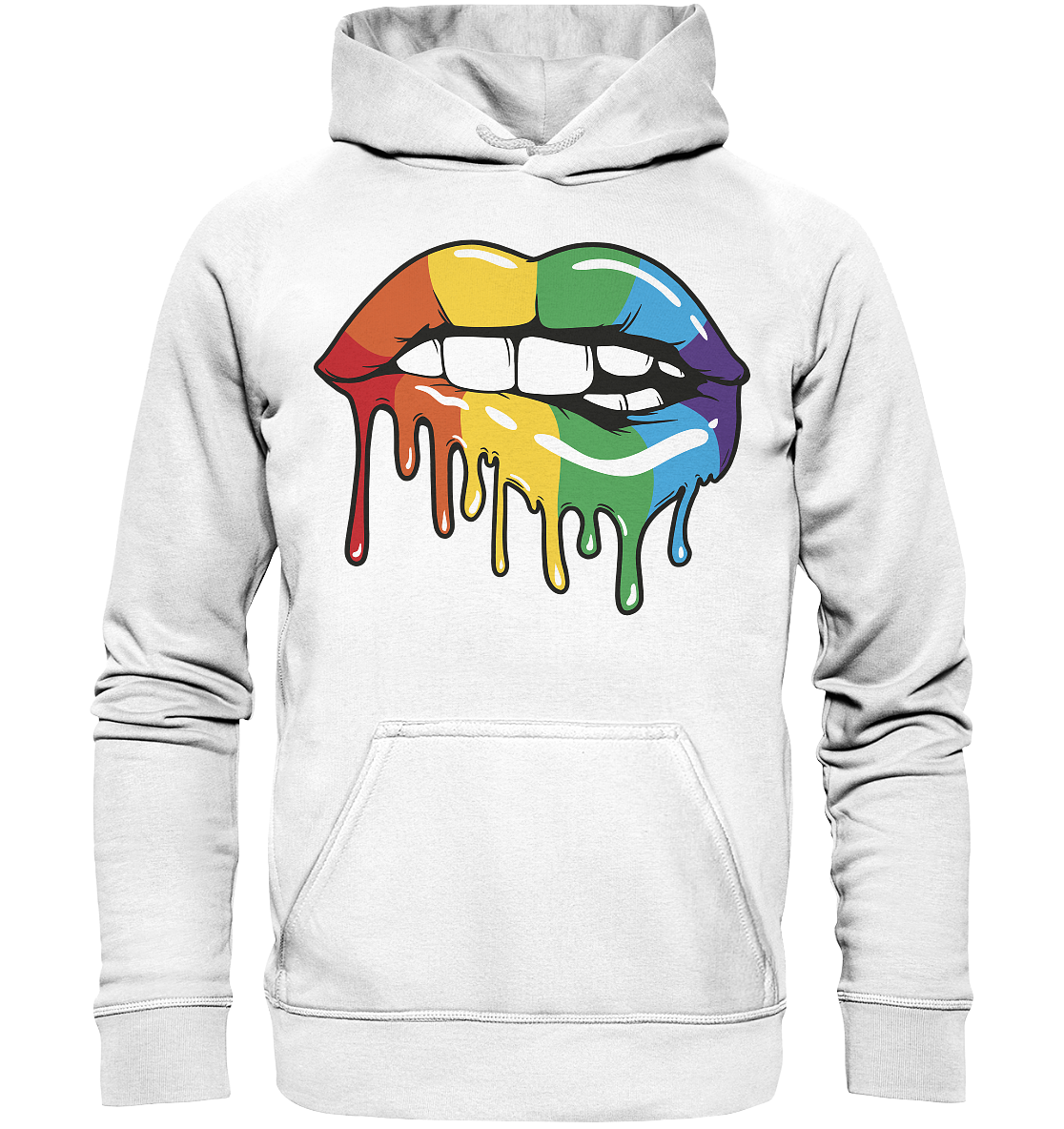 Regenbogen Lippen Hoodie