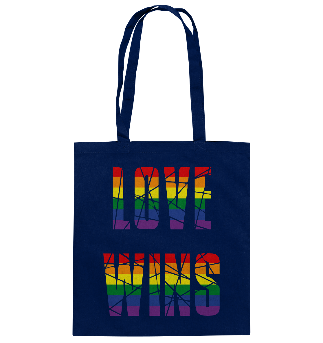 LOVE WINS in Regenbogen-Farben Stoffbeutel