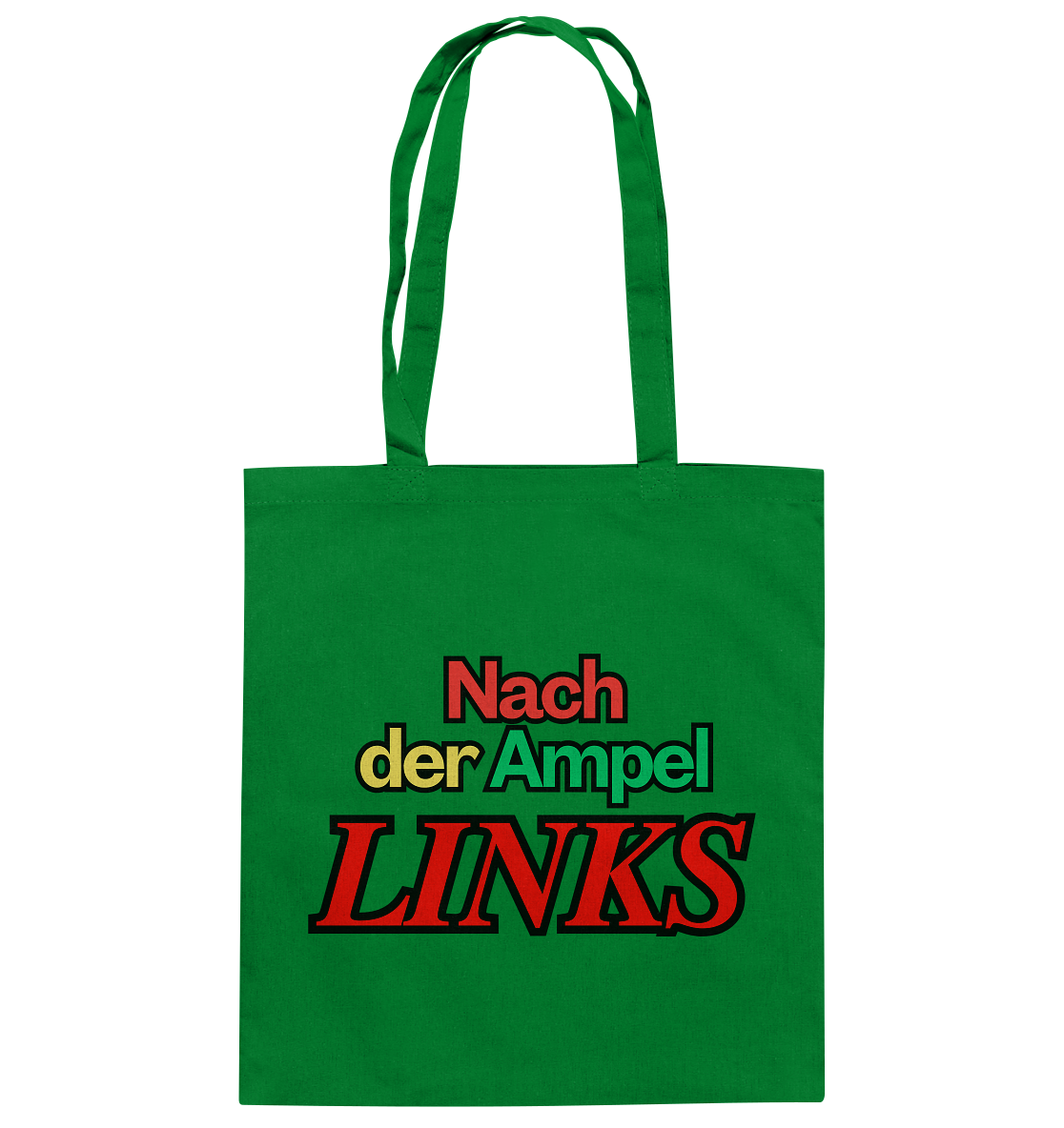 Nach der Ampel Links Backprint Stoffbeutel