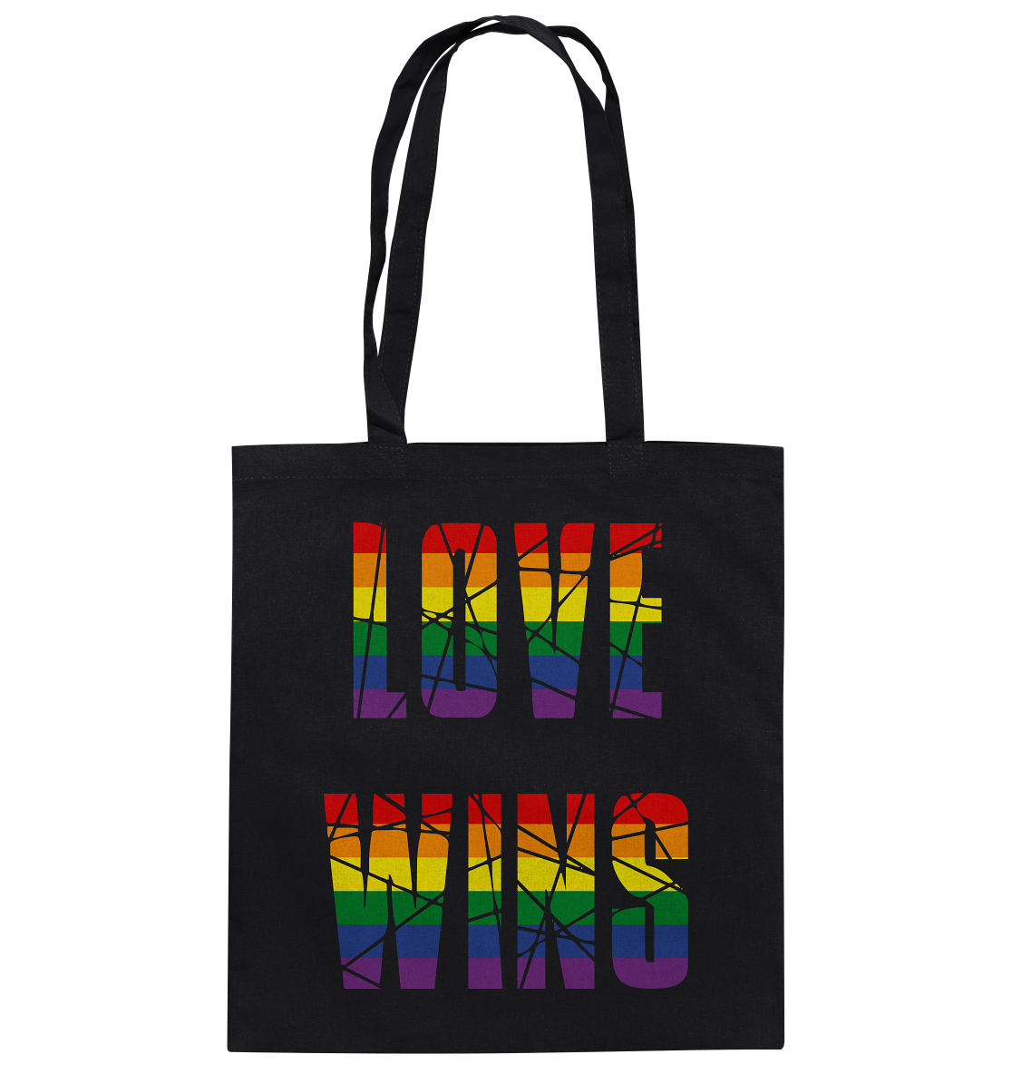 LOVE WINS in Regenbogen-Farben Stoffbeutel