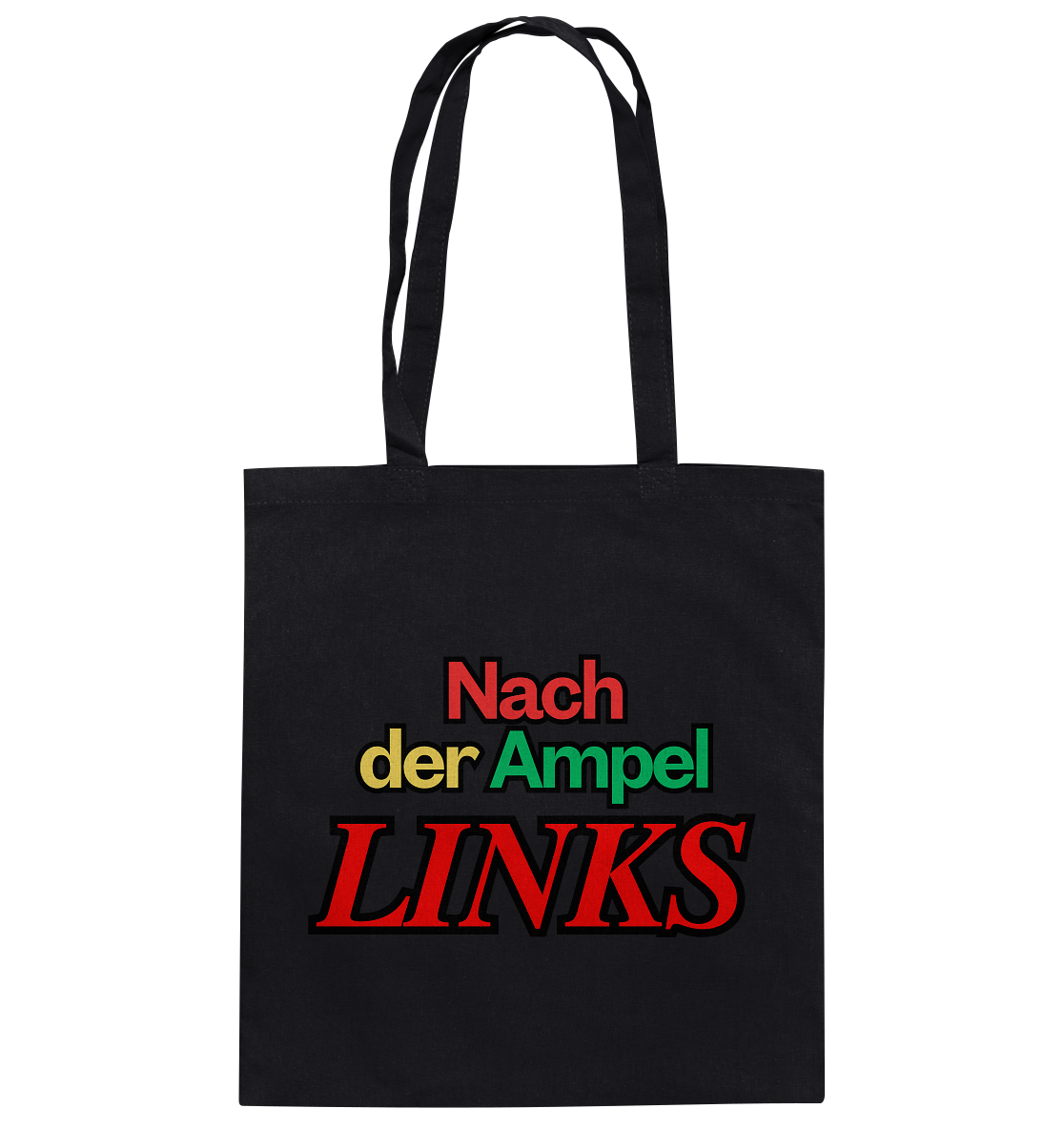 Nach der Ampel Links Backprint Stoffbeutel