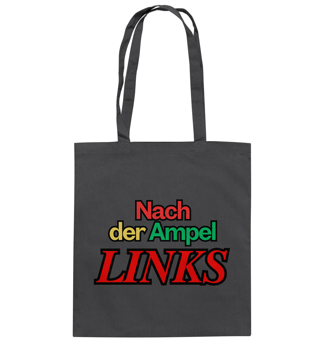 Nach der Ampel Links Backprint Stoffbeutel