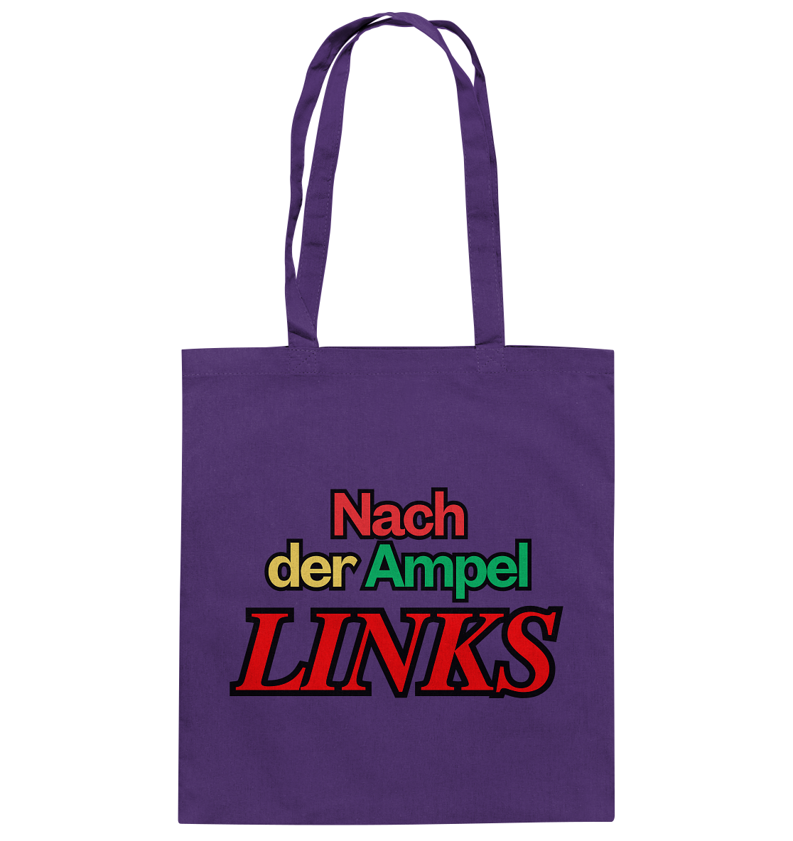 Nach der Ampel Links Backprint Stoffbeutel