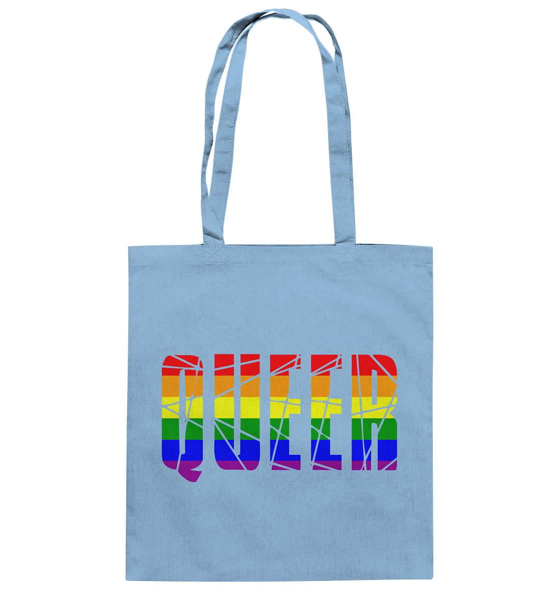 QUEER in Regenbogen-Farben Stoffbeutel