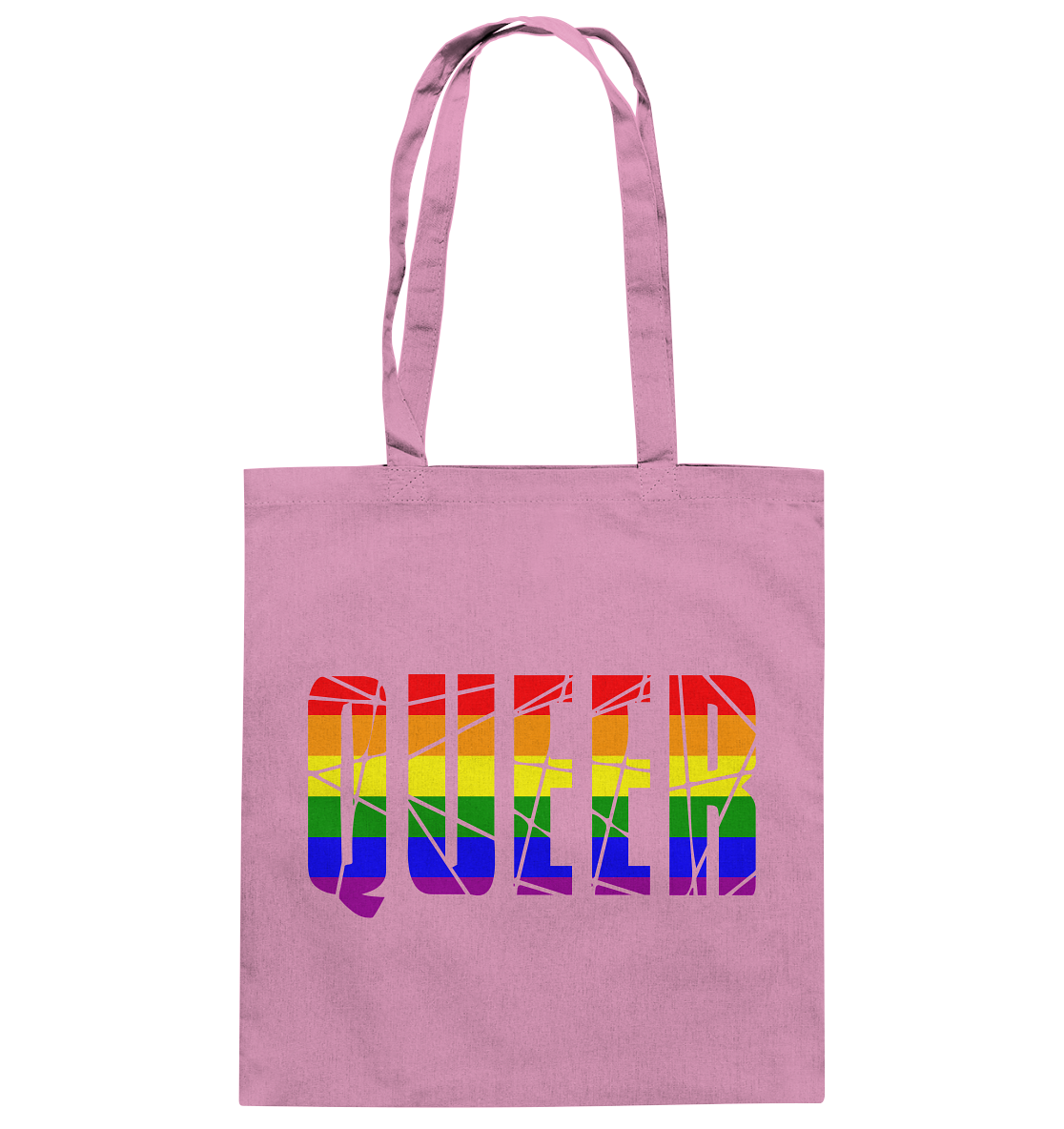 QUEER in Regenbogen-Farben Stoffbeutel