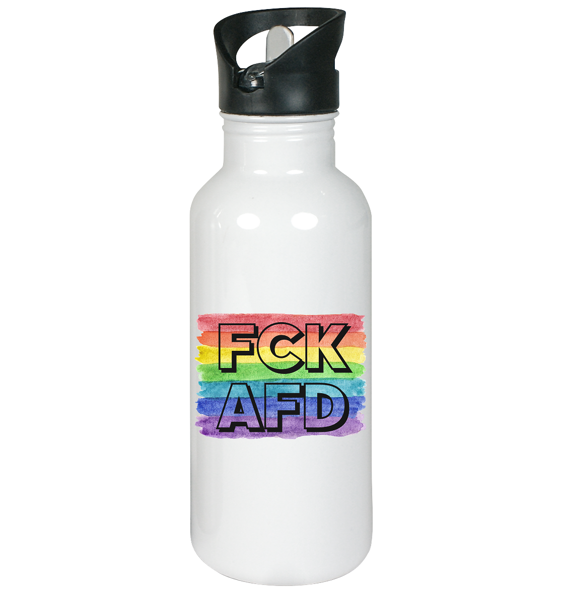 FCK AFD "Rainbow Resistance Edition" - Edelstahl-Trinkflasche