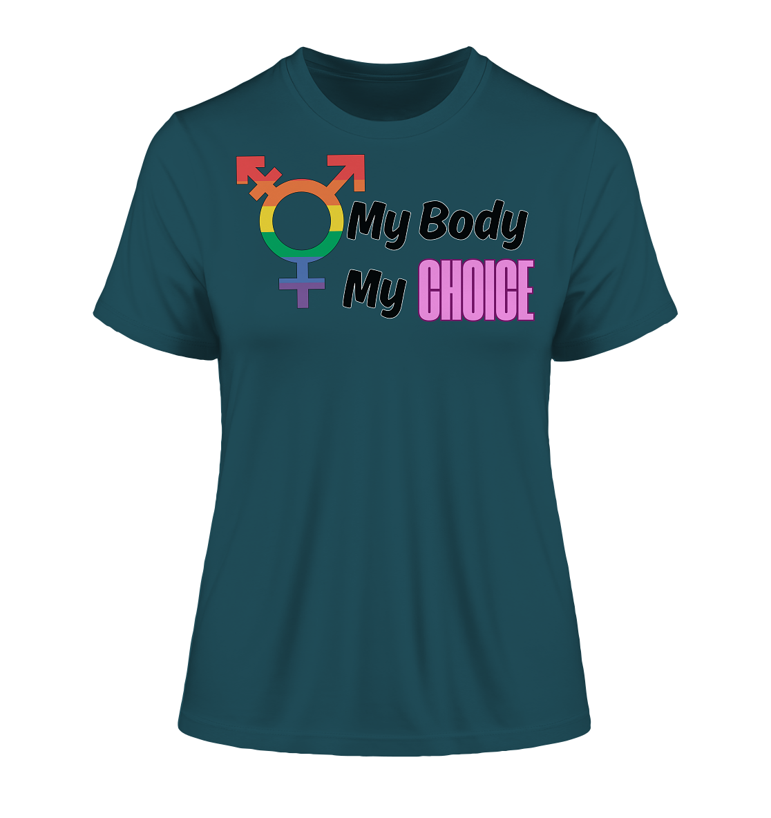 My Body My Choice "Rainbow Resistance Edition" - Fitted Ladies Organic Shirt