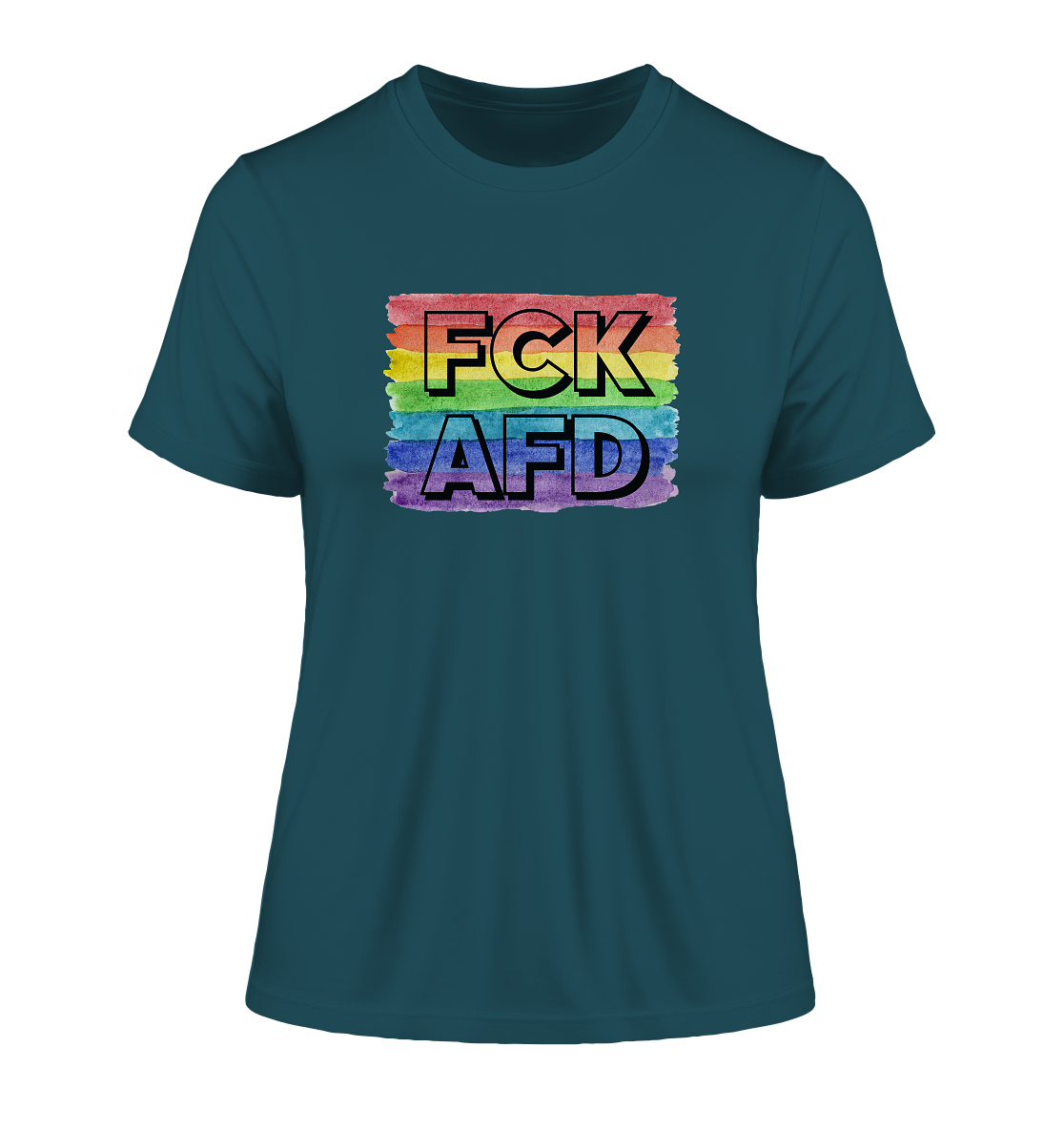 FCK AFD "Rainbow Resistance Edition" - Fitted Ladies Organic Shirt