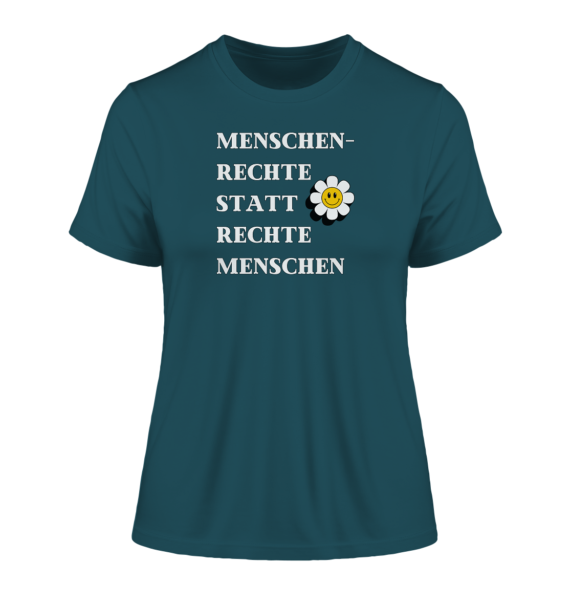 Menschenrechte statt rechte Menschen - Fitted Ladies Organic Shirt