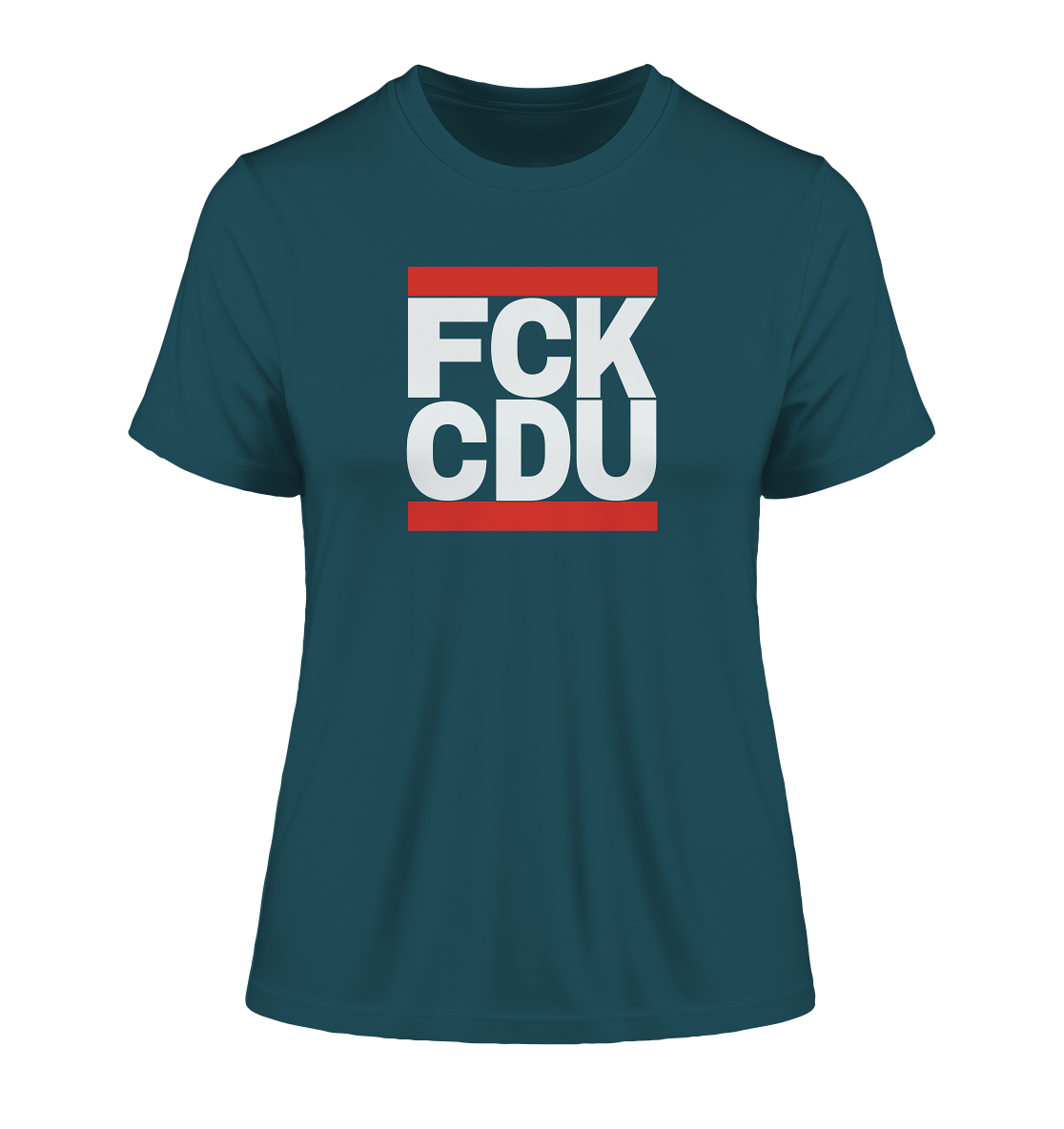 FCK CDU (weiße Schrift) - Fitted Ladies Organic Shirt