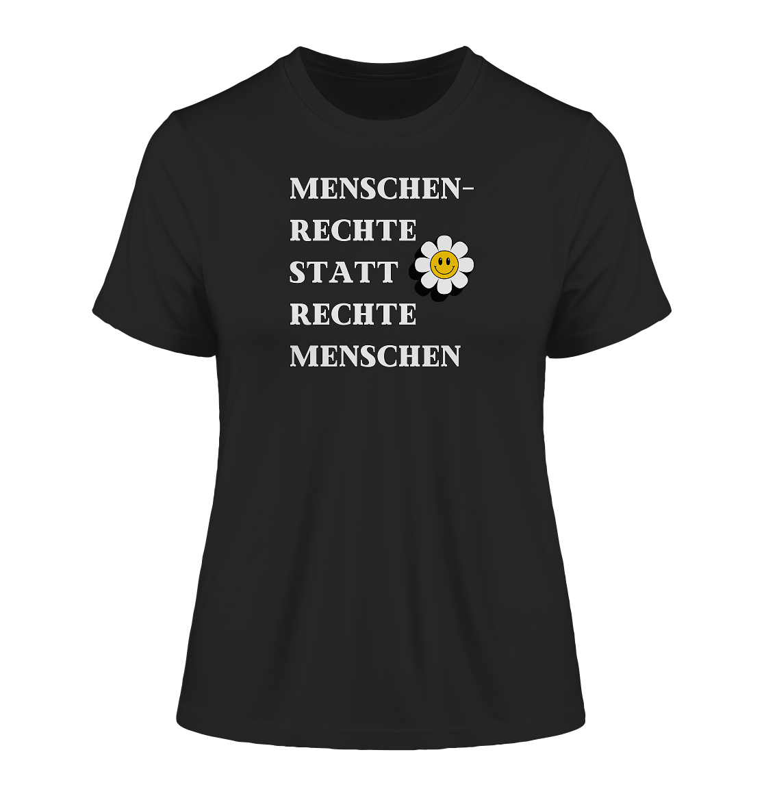 Menschenrechte statt rechte Menschen - Fitted Ladies Organic Shirt