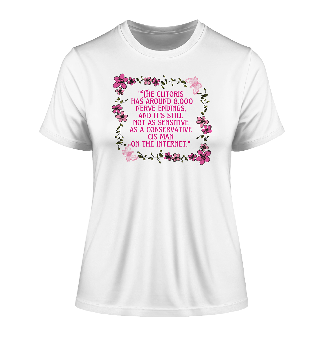 The Clitoris has around 8.000 Nerve Endings - Fitted Ladies Organic Shirt