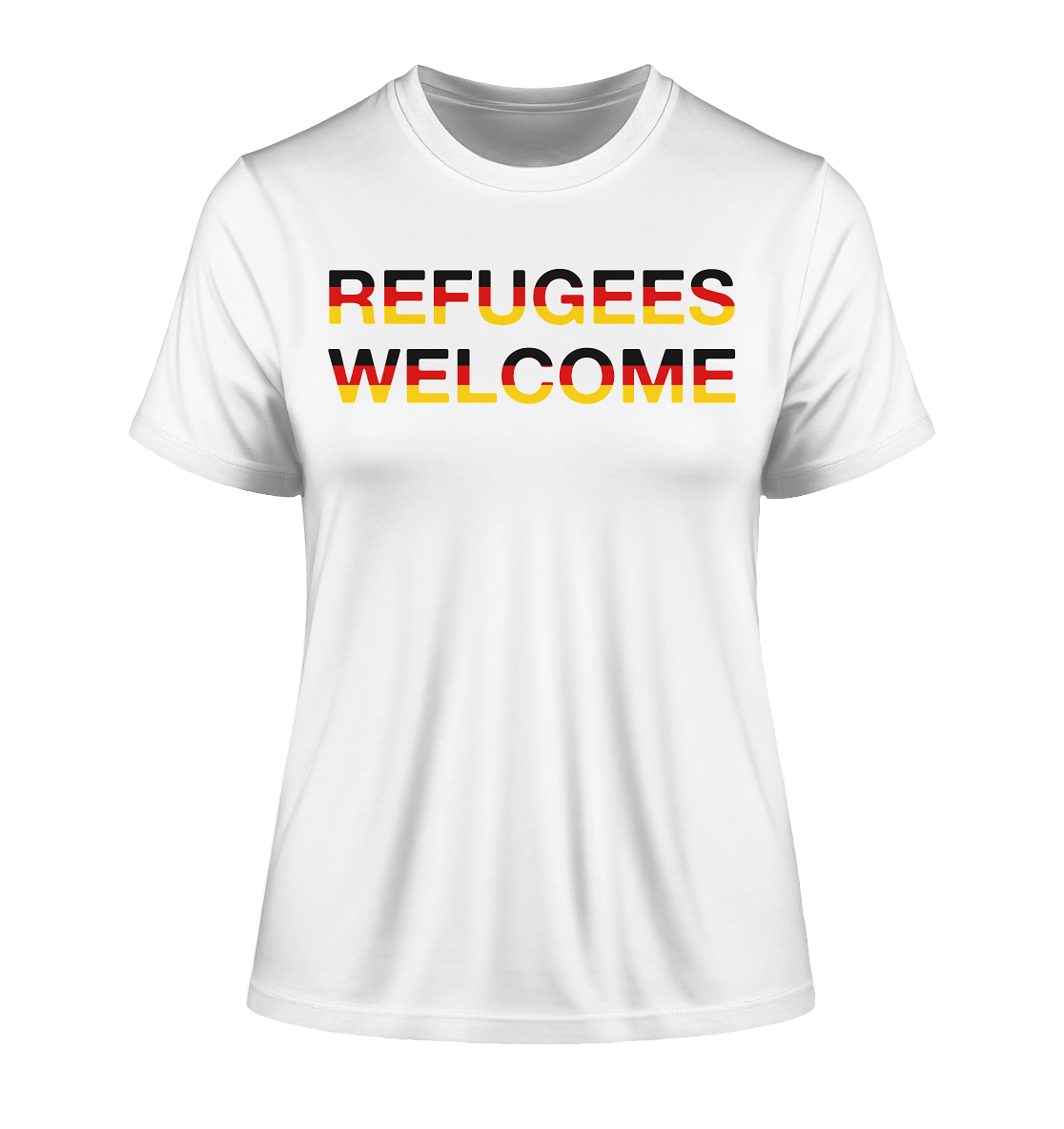 Refugees Welcome in Deutschlandfarben "Frauen" Stanley/Stella Fitted T-Shirt