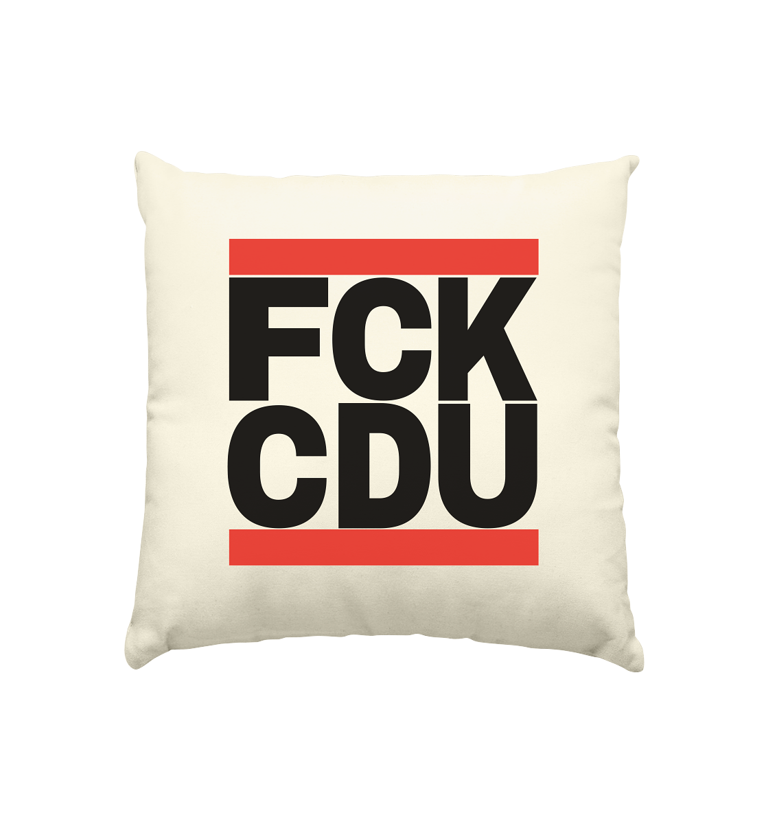 FCK CDU (schwarze Schrift) - Kissen natur 40x40cm