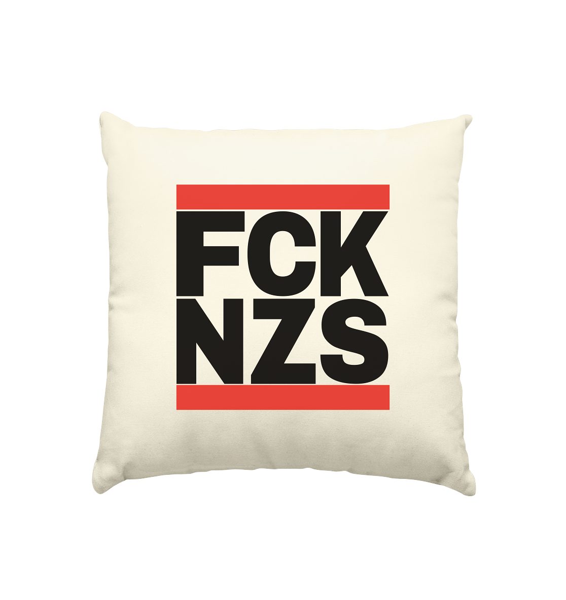 FCK NZS (schwarze Schrift) - Kissen natur 40x40cm