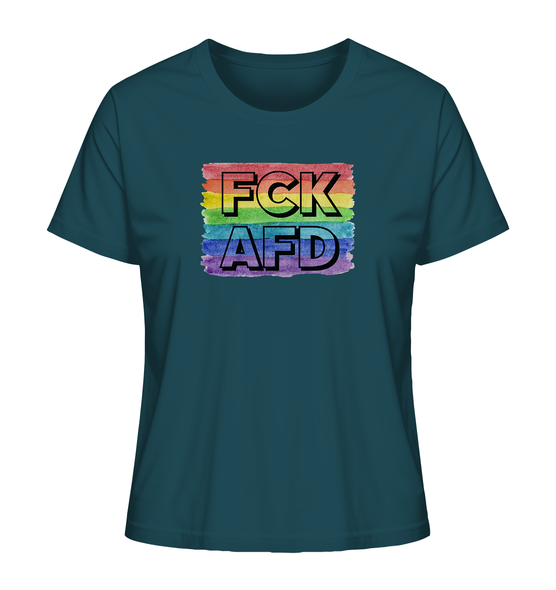 FCK AFD "Rainbow Resistance Edition" - Ladies Organic Shirt