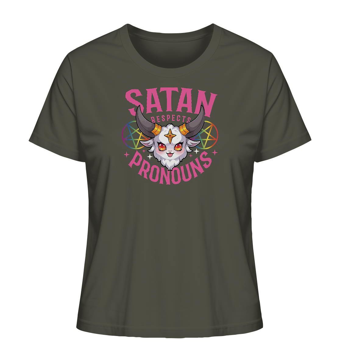 Satan Respects Pronouns - Ladies Organic Shirt