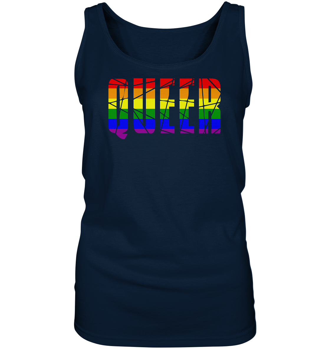 QUEER in Regenbogen-Farben “Frauen” Tank-Top