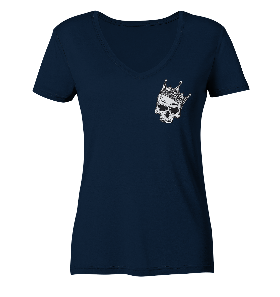 Eat the Rich "Skull Edition" Backprint - Ladies V-Neck Shirt