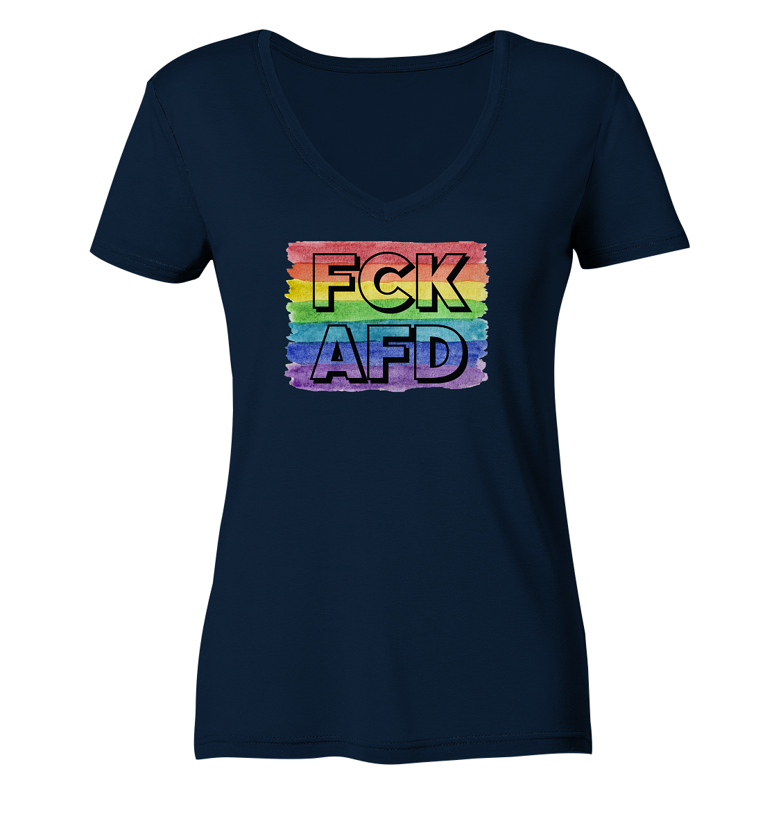 FCK AFD "Rainbow Resistance Edition" - Ladies V-Neck Shirt