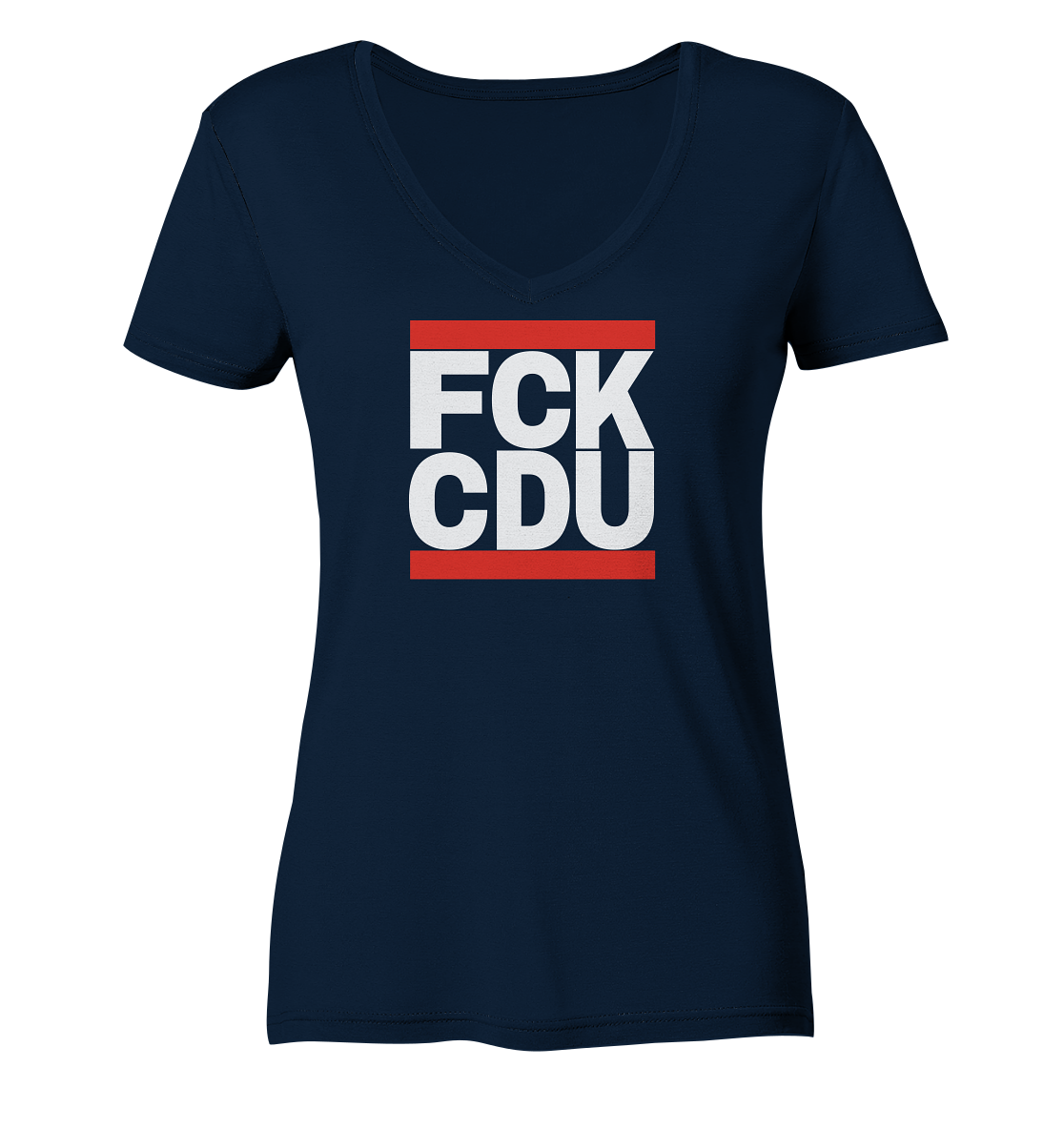 FCK CDU (weiße Schrift) - Ladies V-Neck Shirt