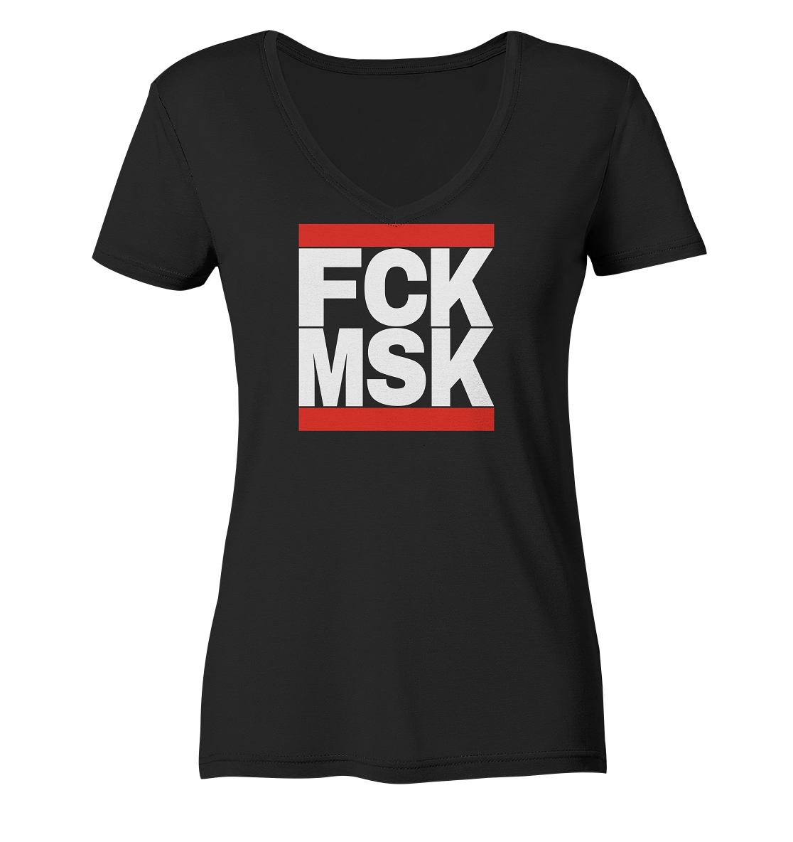 FCK MSK (weiße Schrift) - "Frauen" V-Neck Shirt