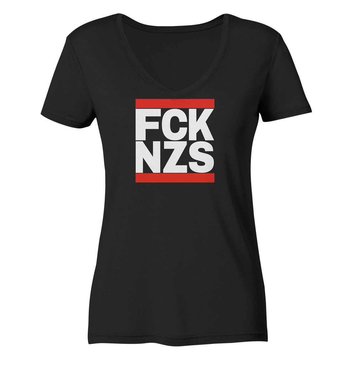 FCK NZS (weiße Schrift) - "Frauen" V-Neck Shirt