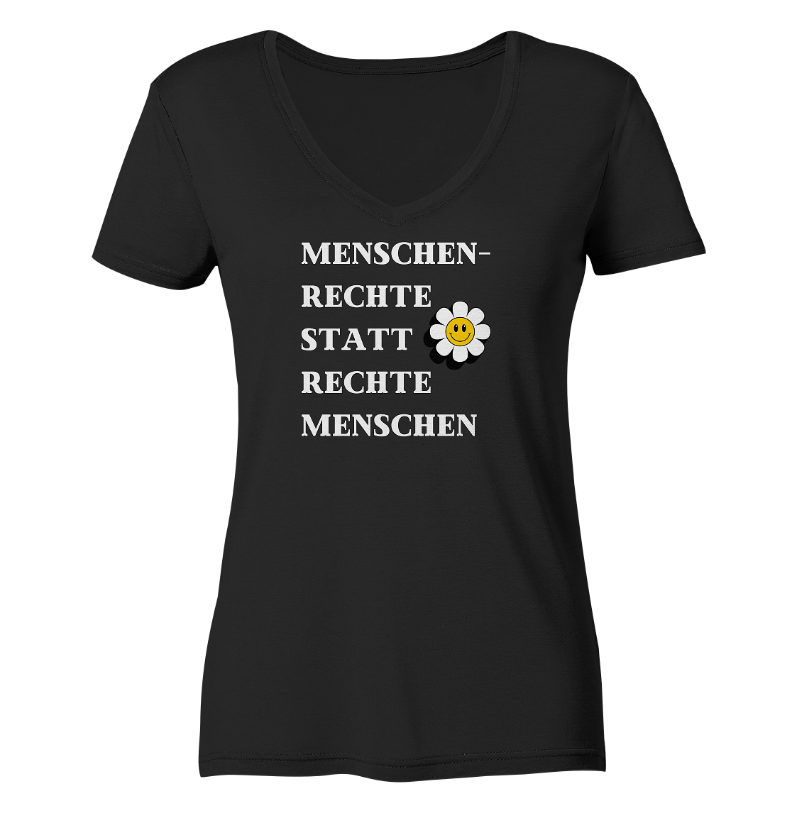 Menschenrechte statt rechte Menschen - Ladies V-Neck Shirt