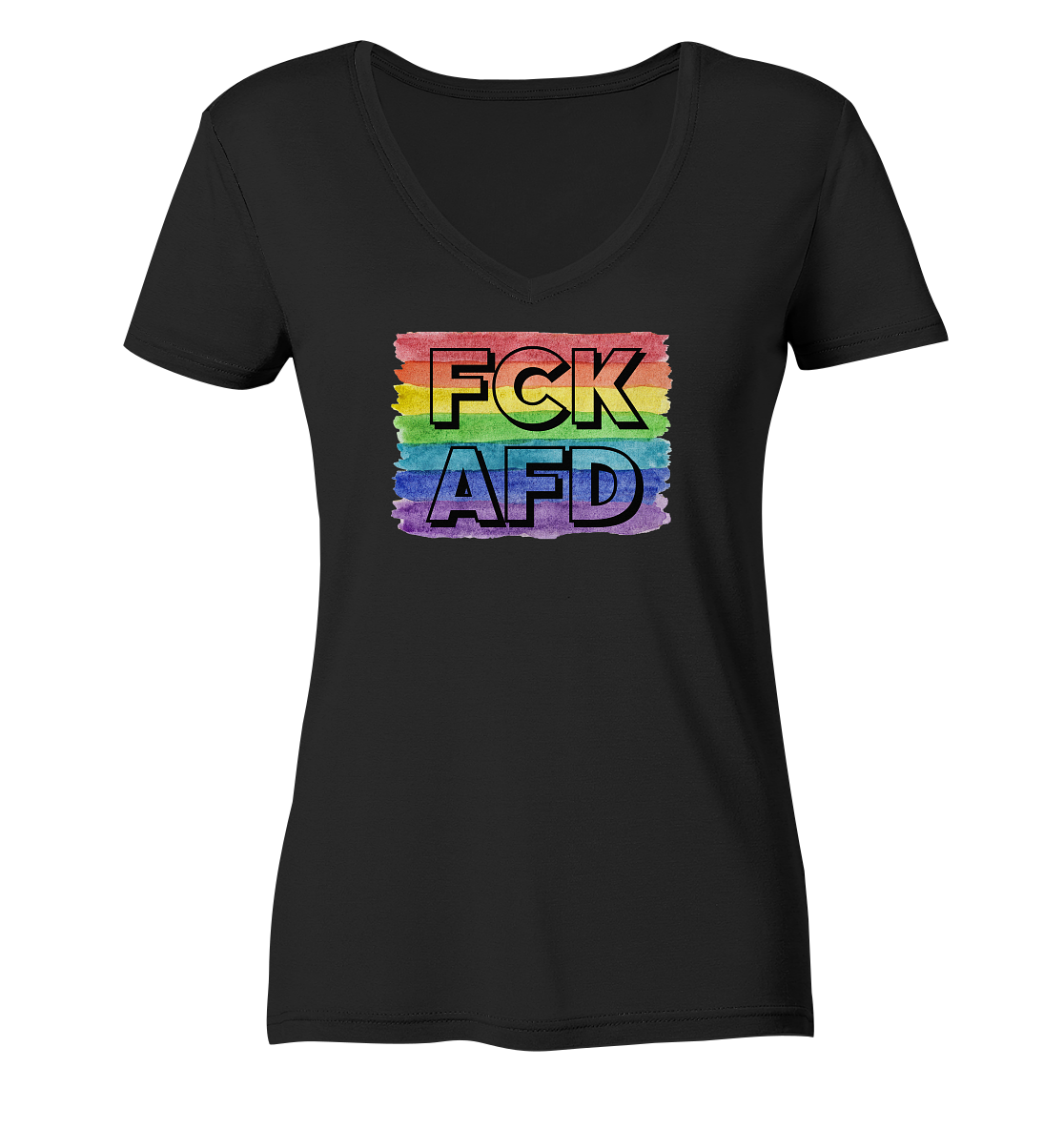 FCK AFD "Rainbow Resistance Edition" - Ladies V-Neck Shirt