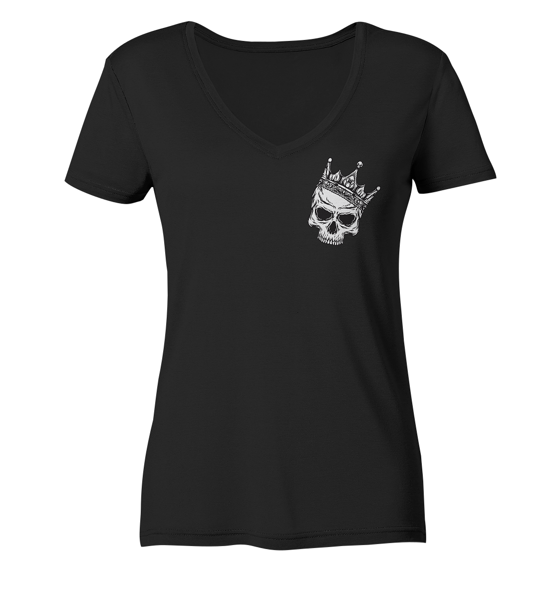 Eat the Rich "Skull Edition" Backprint - Ladies V-Neck Shirt