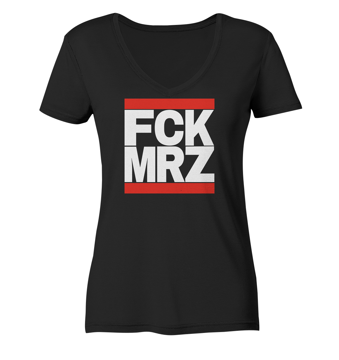 FCK MRZ (weiße Schrift) - "Frauen" V-Neck Shirt