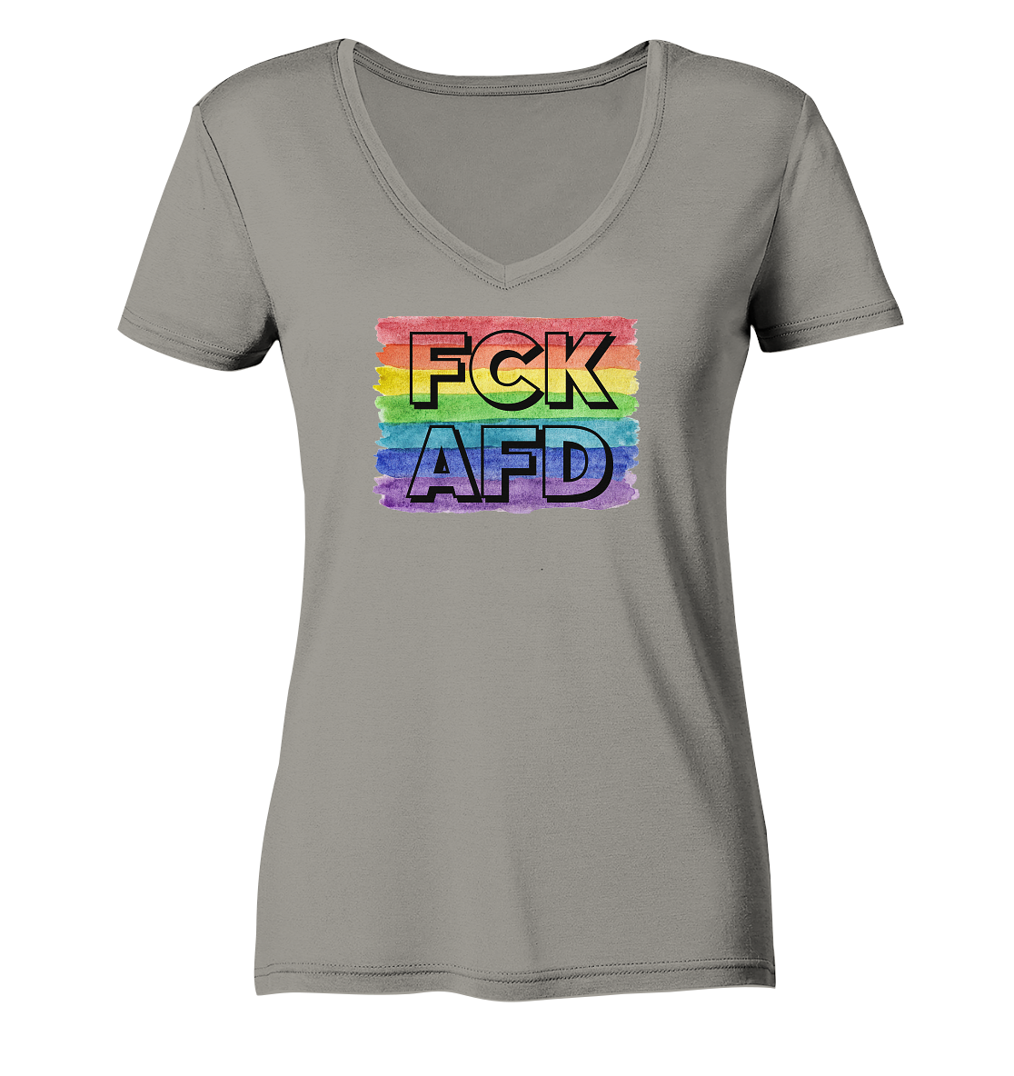 FCK AFD "Rainbow Resistance Edition" - Ladies V-Neck Shirt