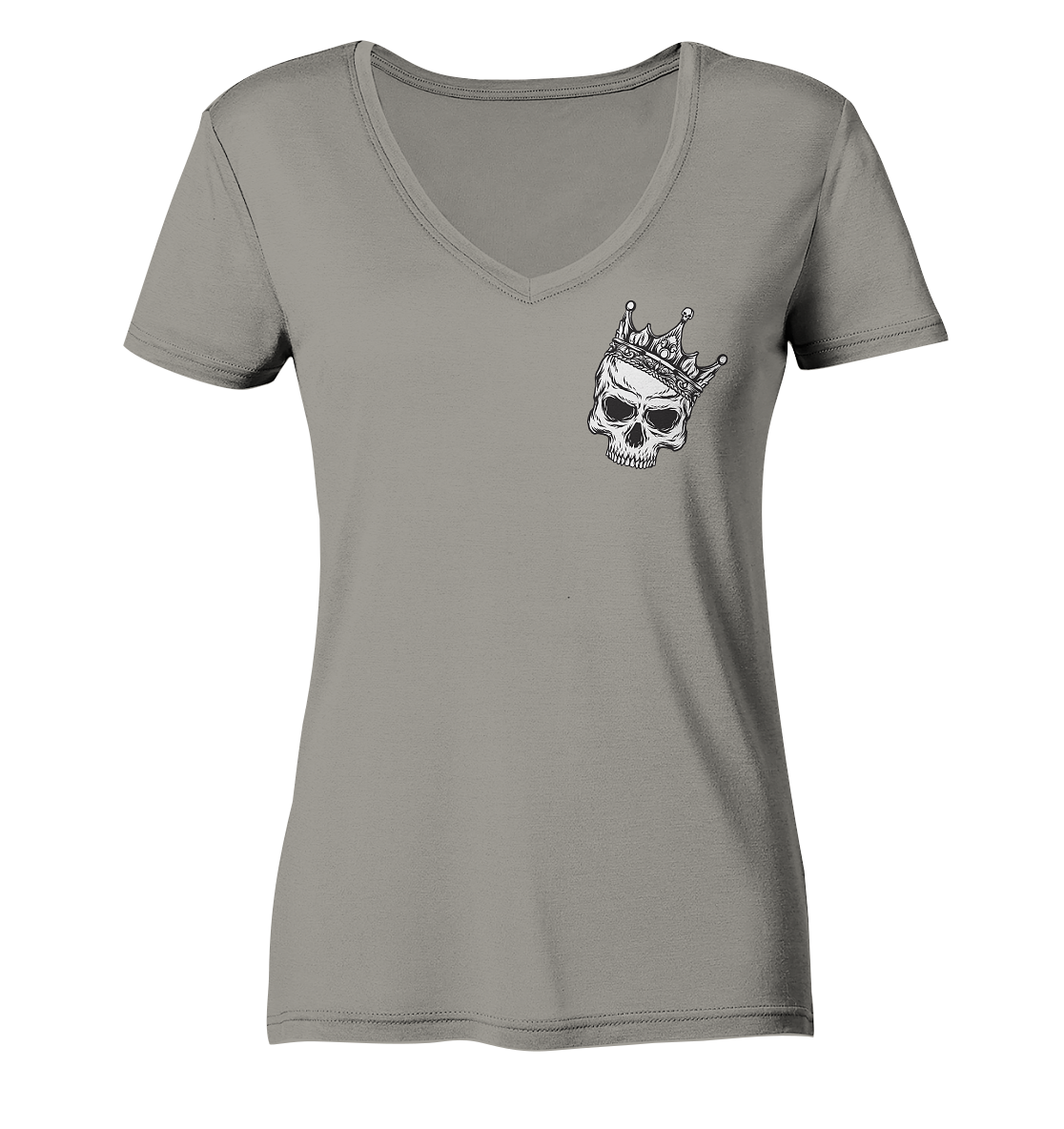 Eat the Rich "Skull Edition" Backprint - Ladies V-Neck Shirt