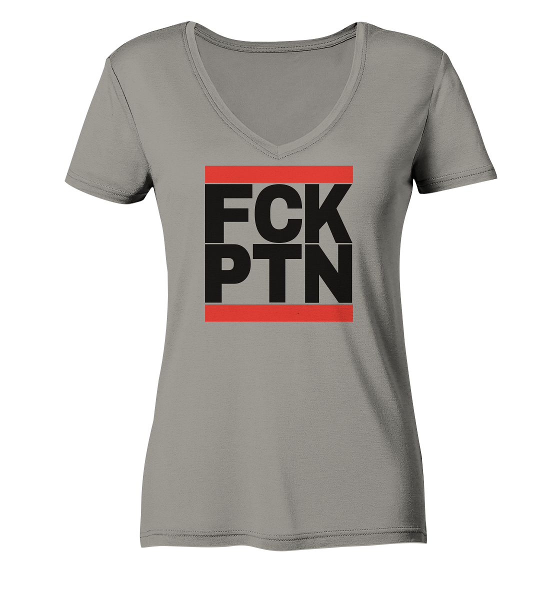 FCK PTN (schwarze Schrift) - Ladies V-Neck Shirt