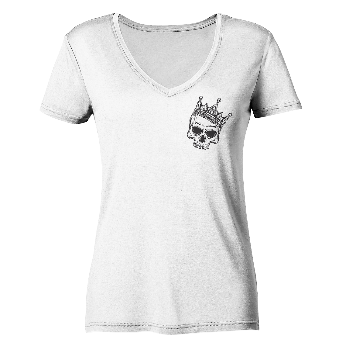 Eat the Rich "Skull Edition" Backprint - Ladies V-Neck Shirt