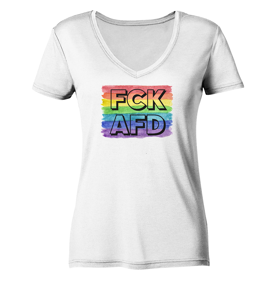 FCK AFD "Rainbow Resistance Edition" - Ladies V-Neck Shirt