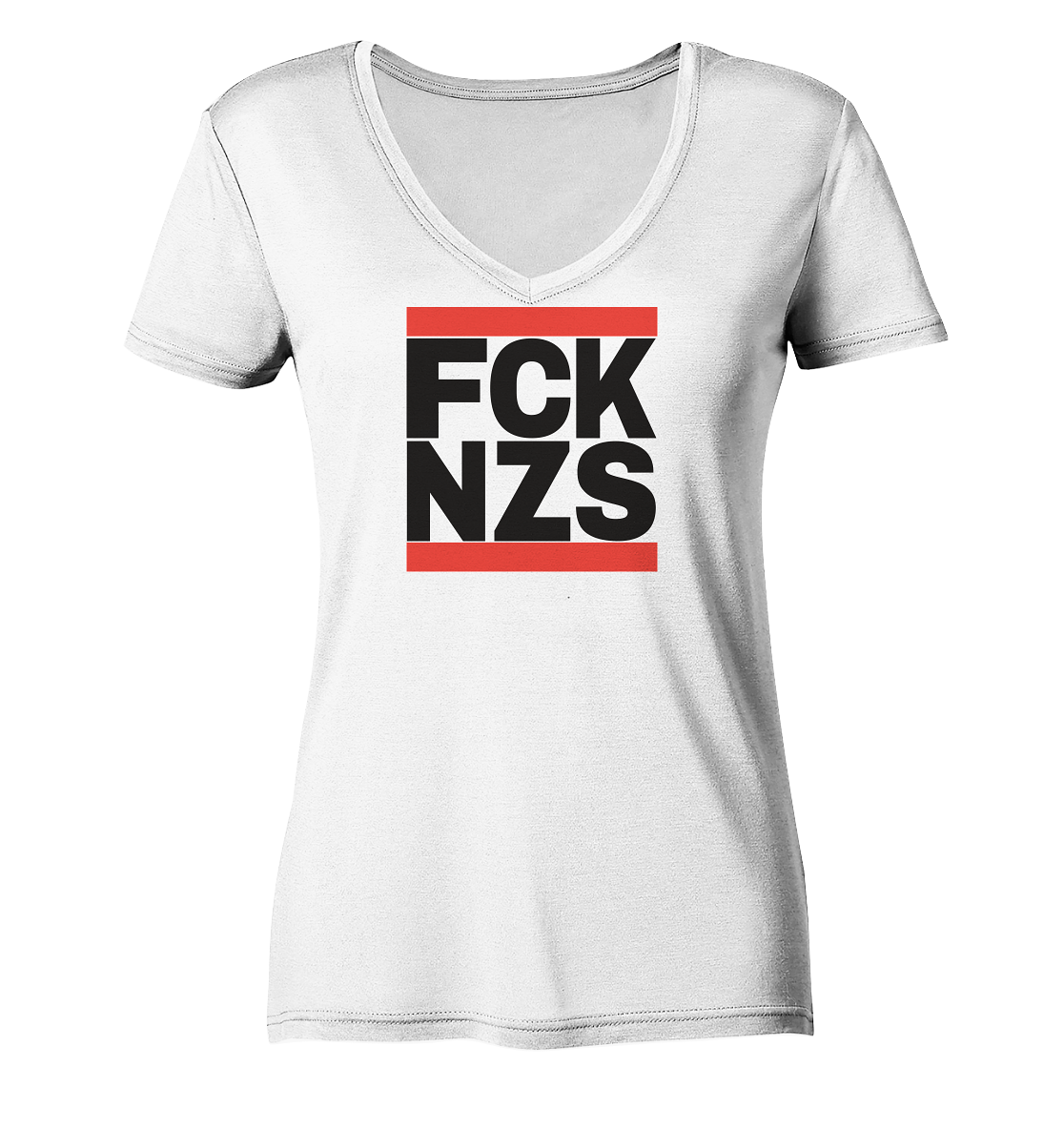 FCK NZS (schwarze Schrift) - "Frauen" V-Neck Shirt