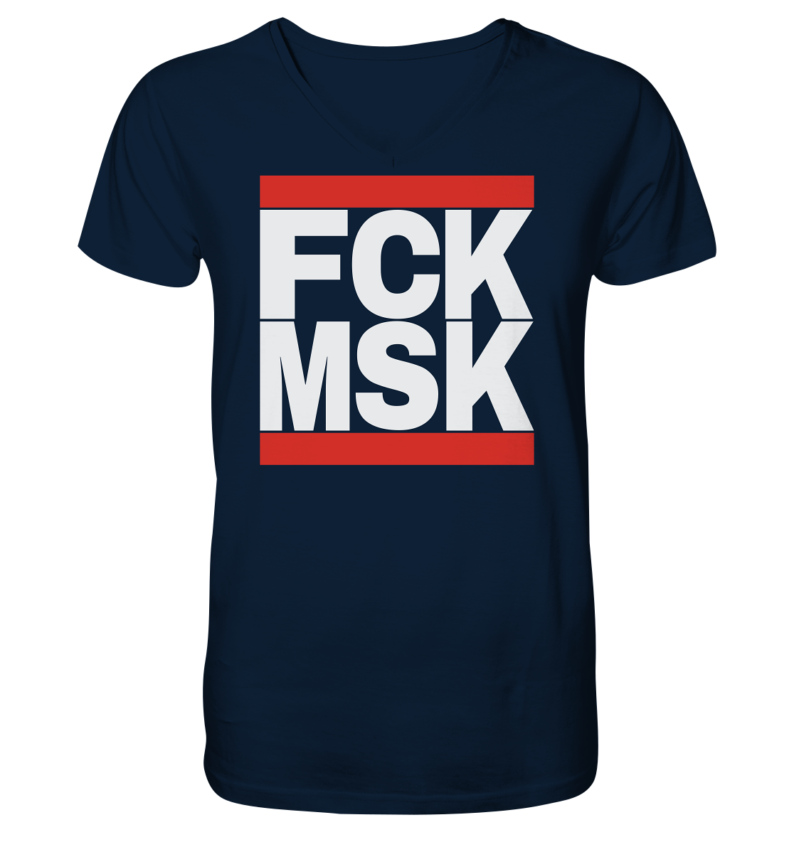 FCK MSK (weiße Schrift) - "Männer" V-Neck Shirt