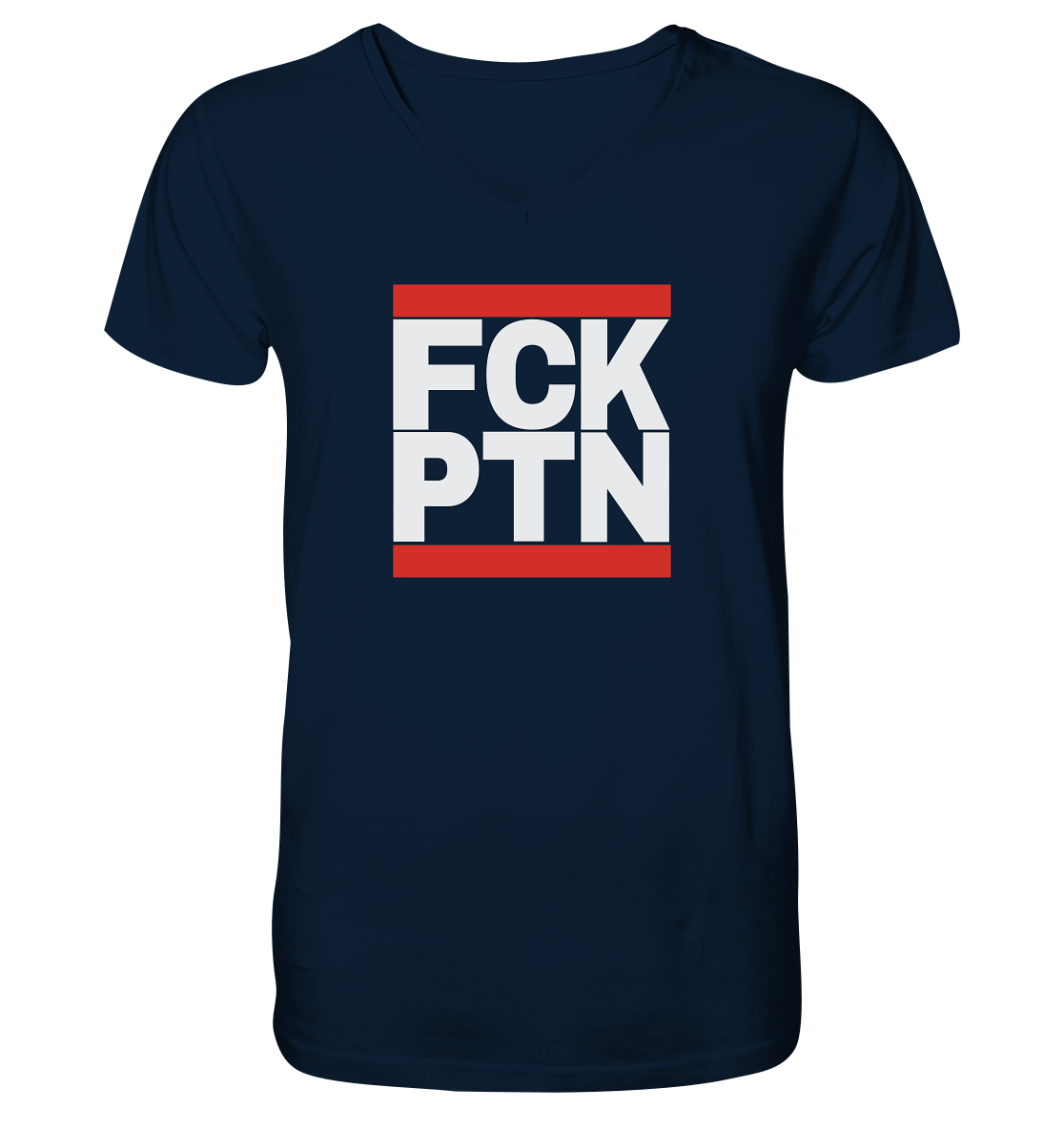 FCK PTN (weiße Schrift) - Mens Organic V-Neck Shirt