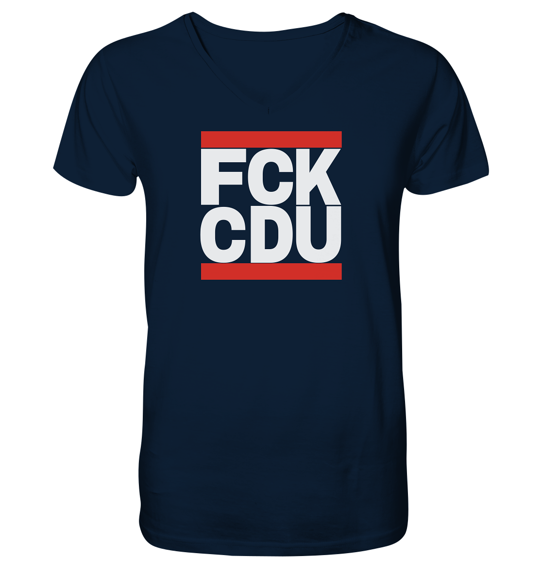 FCK CDU (weiße Schrift) - Mens Organic V-Neck Shirt