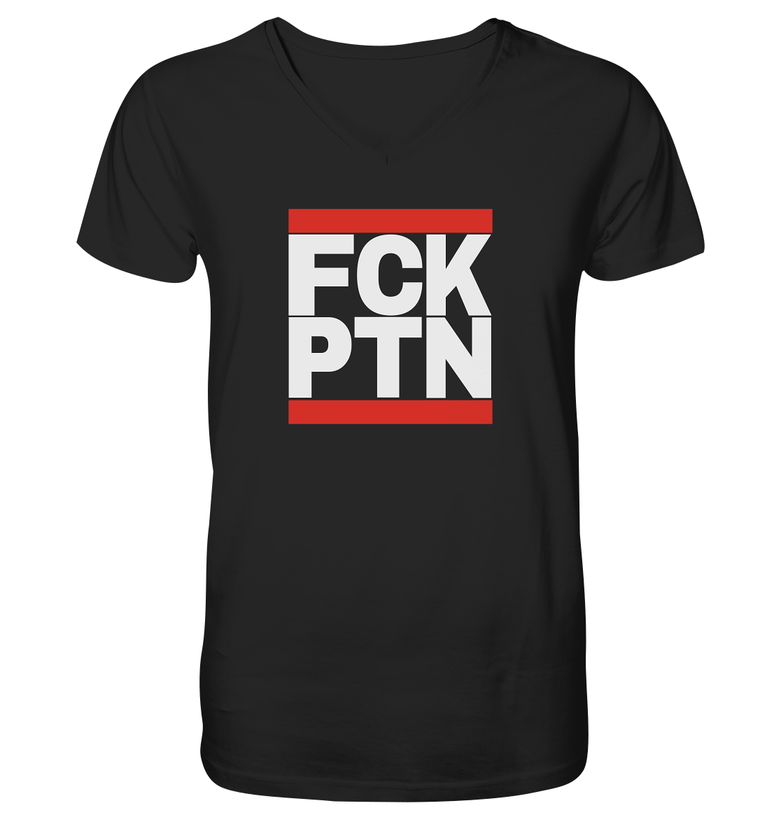 FCK PTN (weiße Schrift) - Mens Organic V-Neck Shirt