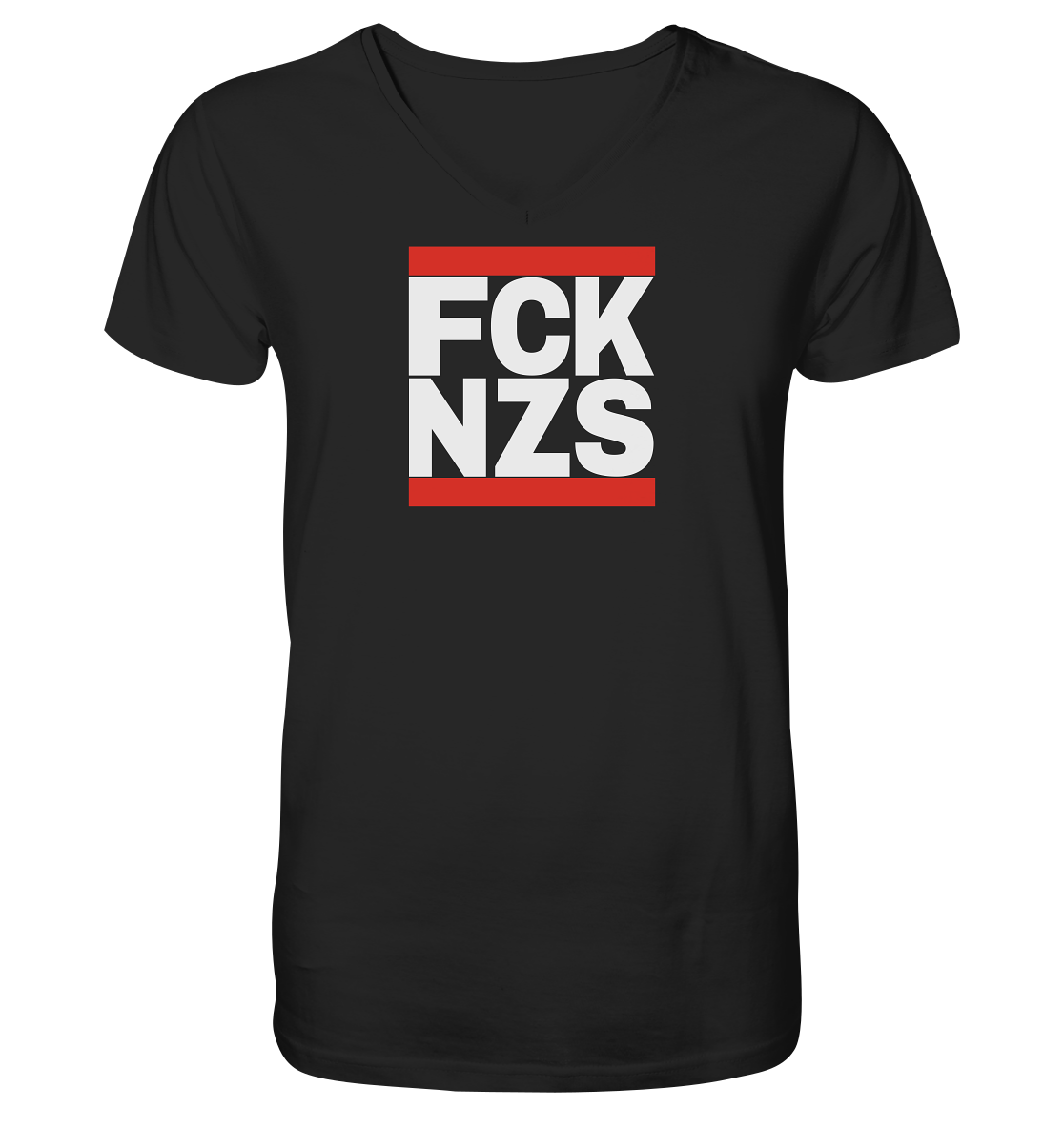 FCK NZS (weiße Schrift) - "Männer" V-Neck Shirt